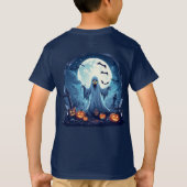 満月の幽霊のよく出る墓地の幽霊 Tシャツ (裏面)