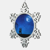 満月の恋人たち スノーフレークピューターオーナメント (右)