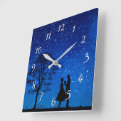 満月の恋人 スクエア壁時計 (傾斜)