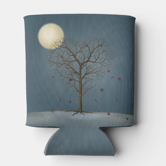 満月の憂鬱なハート型の木 缶クーラー (裏面)