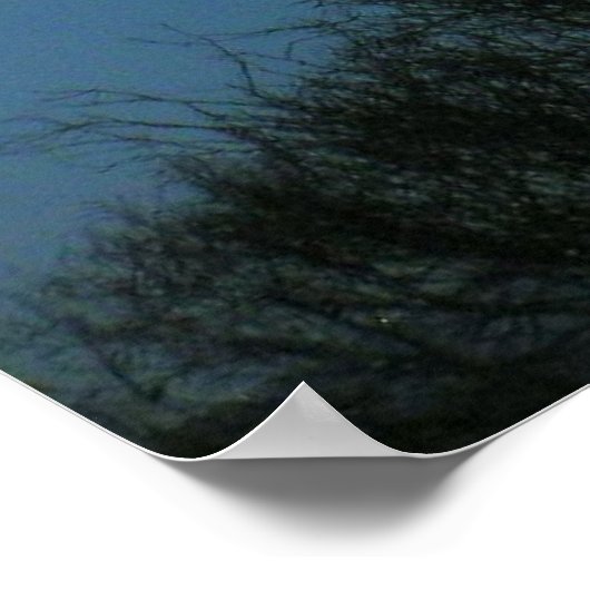 満月の日の出 ポスター (角)