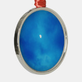 満月の明るい青の雲 メタルオーナメント (右)