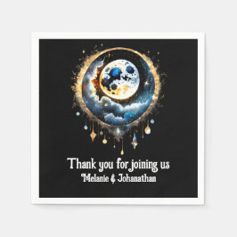 満月の星空の夜のルナの天エレガント人 スタンダードカクテルナプキン