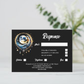 満月の星空の夜の昼夜の応答 出欠カード (スタンド正面)