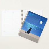 満月の星空の夜の黒猫 プランナー手帳 (ディスプレー)
