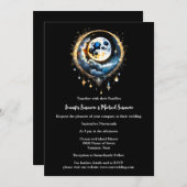 満月の星空の天のシック 招待状 (正面/裏面)