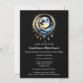 満月の星空の天のシック 招待状