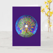 満月の曼荼羅の挨拶状 カード (黄色い花)