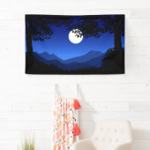 満月の木々の夜景 横断幕 (インサイチュ)