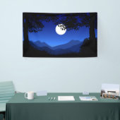 満月の木々の夜景 横断幕 (トレードショー)