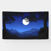 満月の木々の夜景 横断幕 (横)