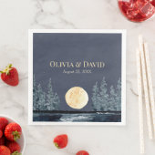 満月の森と湖の結婚ナプキン (インサイチュ)