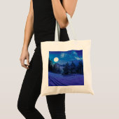 満月の森の星空の夜 トートバッグ (正面(商品))