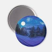 満月の森の星空の夜 マグネット (正面/裏面)