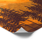 満月の森の水のカラーポスター ポスター (角)