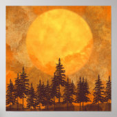 満月の森の水のカラーポスター ポスター (正面)