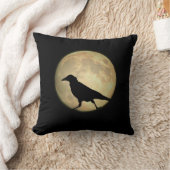 満月の歩くのカラスのシルエット クッション (ブランケット)