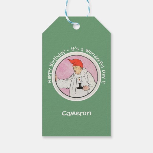 満月の母ガチョウの誕生日パーティーのアイテムに男性 ギフトタグ (裏面)