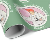 満月の母ガチョウの誕生日パーティーのアイテムに男性 ラッピングペーパー (ロールコーナー)