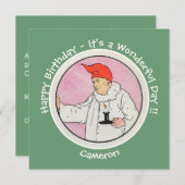 満月の母ガチョウの誕生日パーティーのアイテムに男性 招待状 (正面/裏面)