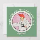 満月の母ガチョウの誕生日パーティーのアイテムに男性 招待状 (正面)