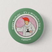 満月の母ガチョウの誕生日パーティーのアイテムに男性 缶バッジ (正面)