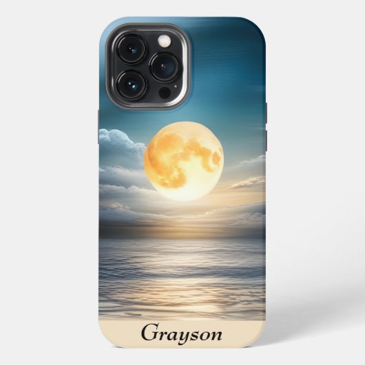 満月の海 iPhoneケース (裏面)