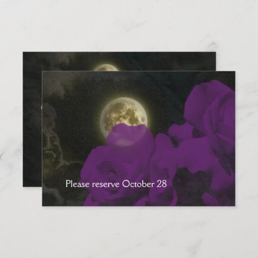 満月の濃紫色の幽霊のバラは日付を救います セーブザデート (正面/裏面)