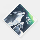 満月の父の日にかわいいオオカミとニワトリが鳴る (コーナー)