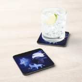 満月の狼とカラス コースター (右側)
