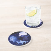 満月の狼とカラス コースター (側面)