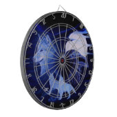 満月の狼とカラス ダーツボード (正面左)