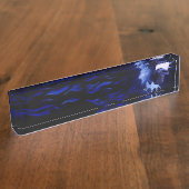 満月の狼とカラス デスクネームプレート (側面)