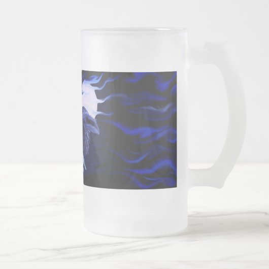 満月の狼とカラス フロストグラスビールジョッキ (右)