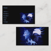 満月の狼とカラス 名刺 (正面/裏面)