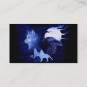満月の狼とカラス 名刺 (裏面)
