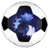 満月の狼とレイヴン サッカーボール (回転)