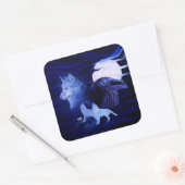 満月の狼とレイヴン スクエアシール (封筒)