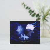 満月の狼とレイヴン ポストカード (スタンド正面)