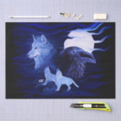 満月の狼とレイヴン 薄葉紙 (クラフト)