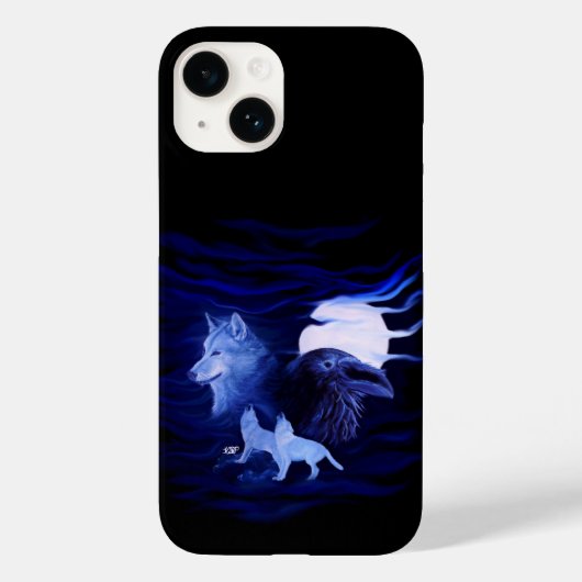 満月の狼とレイヴン Case-Mate iPhoneケース (裏面)