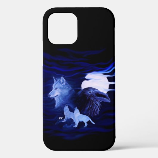 満月の狼とレイヴン Case-Mate iPhoneケース (裏面)