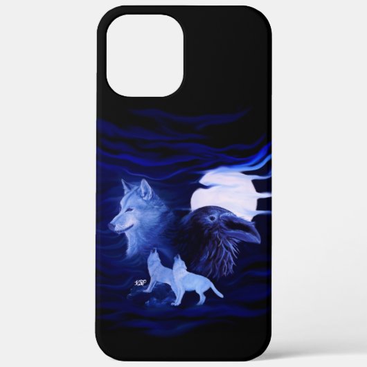 満月の狼とレイヴン Case-Mate iPhoneケース (裏面)