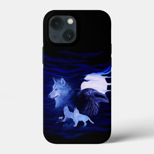 満月の狼とレイヴン Case-Mate iPhoneケース (裏面)