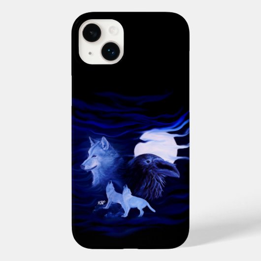 満月の狼とレイヴン Case-Mate iPhoneケース (裏面)