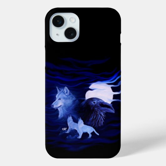 満月の狼とレイヴン Case-Mate iPhoneケース (裏面)