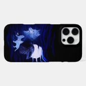 満月の狼とレイヴン iPhoneケース (裏面横)