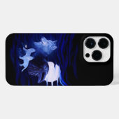 満月の狼とレイヴン iPhoneケース (裏面横)