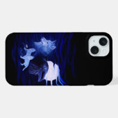 満月の狼とワタリガラス iPhoneケース (裏面横)