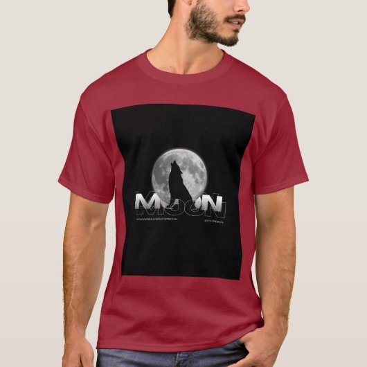 満月の狼の遠吠え グラフィックTシャツ Tシャツ (正面)